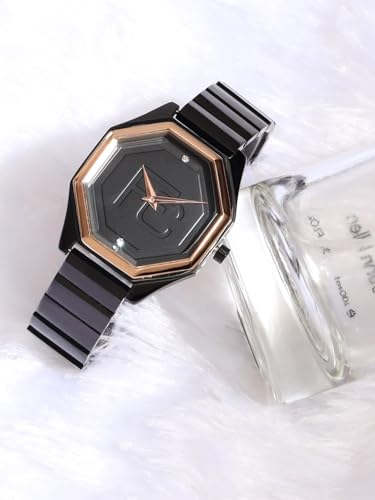Image of French Connection Ascend Black Rectangle Dial Womens Analogue Watch FCN090BM