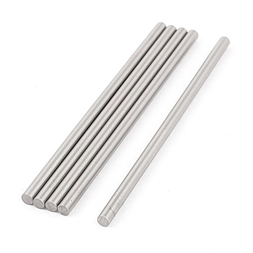 uxcell 5 Pcs 4mmx100mm Metal Solid Round Rod Bar for DIY RC Model Car