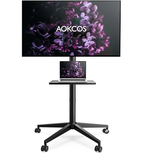 AOKCOS TV Bodenständer Rollbar mit Ablage, TV Ständer mit Rollen für...