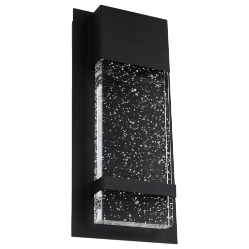 Sunlite LED Wall Sconce, Black Metal Frame with...