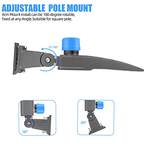 Wyzm 300W Led Parking Lot Lighting,With Dusk-To-Dawn Photocell,39,000 Lumens,100-277V Led Pole Light,1000W Hps Equivalent (Arm Mount Kit) #TOP5