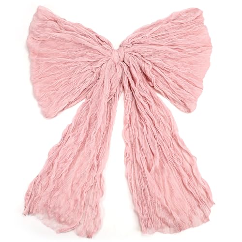 VitalCozy 32 x 42 Inches Large Pink Bow Decor Giant Bow Themed Party Decorations Coquette Party Backdrop for Room Birthday Bachelorette Backdrop Wall Supplies