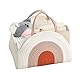 ZHUIYIWIN Baby Windel Caddy Organizer, Windel Organizer, Tragbarer Wickelorganizer, Wickelorganizer mit wechselbaren Fächern, Baby Wickeltasche für Feuchttücher und Babysachen (Lehm Regenboge)