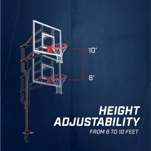 Goalsetter Contender In Ground Adjustable Basketball System With 54-Inch Glass Backboard And Flex Rim, Black (Ss44554G3W) #TOP2