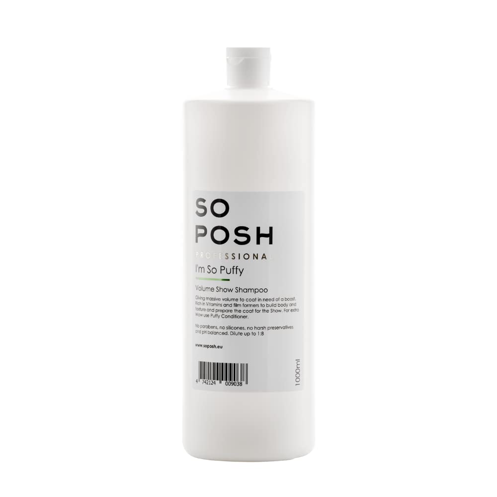 So Posh I’m So Puffy Dog Shampoo - with Keratin & Vitamins, Perfect for Poodles & Bichons, Extreme Volume for Show Days, Sulfate & Paraben Free, 1:8 Concentrate. 33.8 Oz