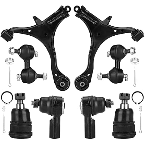 Front Lower Control Arm Suspension Kit Fit for Honda Civic 2001 2002 2003 2004 2005 (Not for SI Models), with Ball Joints Sway Bars Outer Tie Rods - 8pcs Cover