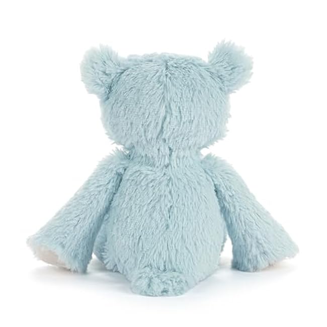DEMDACO Welcome to The World, Mini 7.5 x 6.5 Inch, Ultra Soft Polyester, Huggable, Cuddly, Toy, Stuffed Plush Animal, Blue, My First Teddy Bear