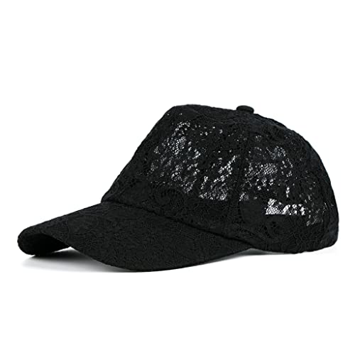Casquette dentelle femme pour l'été style baseball chic noir et blanc