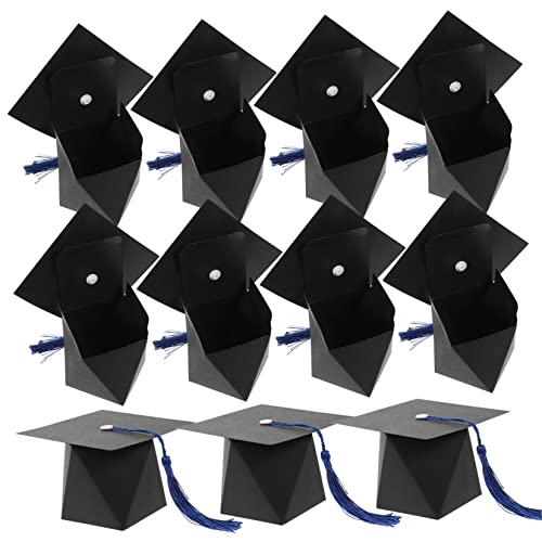 TOPPERFUN Cajas De 50 Piezas Para Embalaje De Birretes De Soltero Birretes De Graduación Decoraciones De Chocolate Cajas De Recuerdos De Graduación Birretes De Fiesta De Graduación
