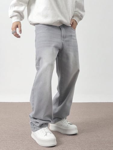 Image of URBAN POCKETS Jeans for Men | Denim Jeans | Relaxed Fit | Baggy Style | Wide Leg | Streetwear | Casual Wear | Everyday Comfort (U-18-19)