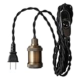 Ampoule ソケットライト コンセント式 E17 1灯 中間スイッチ付き ツイストコード ヴィンテージゴールド 電球別売 Rizatta リゼッタ