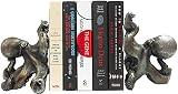 Ebros Nautical Coastal Sea Monster Octopus Bookends Set Statue in Faded Bronze Antique Finish 6.25' H Mythical Sea Giant Cthulhu Kraken Decorative Office Study-Room Library Desktop Decor Figurines