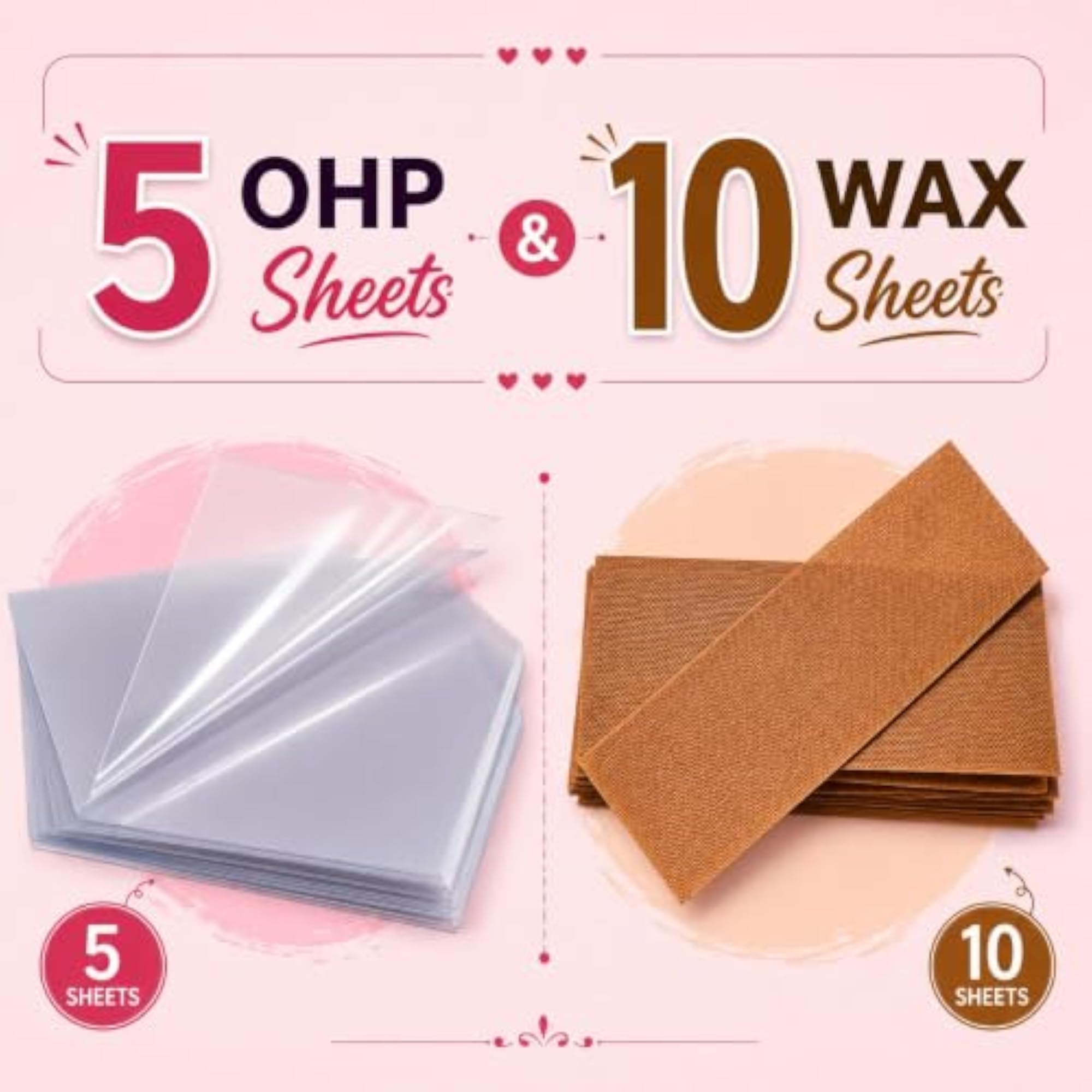 Jewellery Making Kit OHP Sheets 5 Pcs & Wax Sheets 10 Pcs Combo