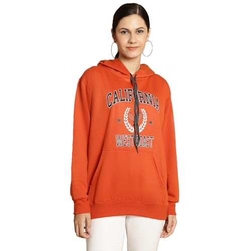 Image of Mack Jonney Printed Hooded Cotton Fleece Sweatshirt for Women-MACK32482