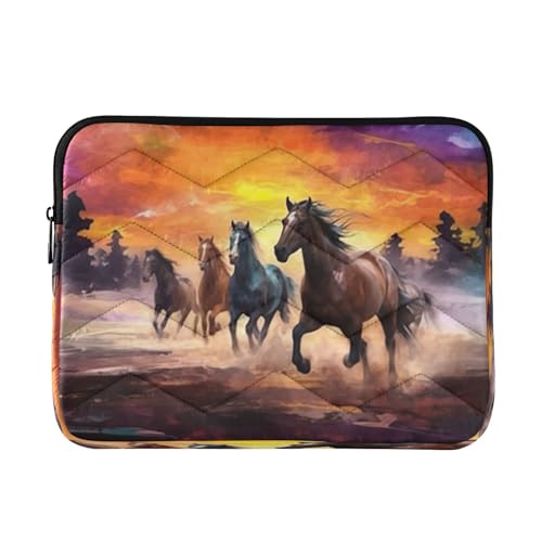Funda para portátil con motivo de caballos para notebooks de 13-14 pulgadas miniatura 1