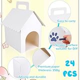 24 Stück Partygeschenkboxen Hunde, Weiße Faltbare Partygeschenkboxen zum Thema Adoptieren Welpen Geschenkartikel für Haustiere in Großen Mengen für Geburtstagsdekorationen