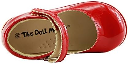 Girl's School Dress Classic Shoes Mary Jane Toddler size Glossy Red, Navy Blue (05, Red) | Image 3