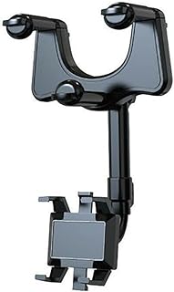 360° Rotatable and Retractable Car Phone Holder, Multifunctional Adjustable Car Rearview Universal Phone Holder Universal 360 Degree Rotatable Rear Cell View Mirror Mount