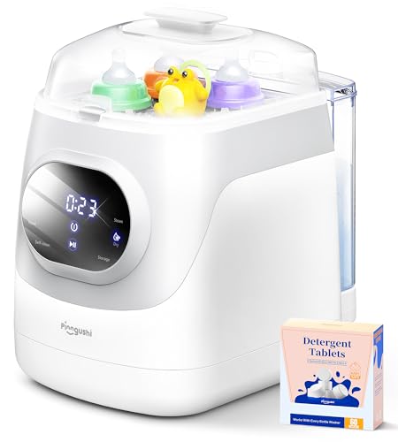 Image of PINNGUSHI【Upgraded】Baby Bottle Washer Pro, Sterilizer, Dryer & Water-Filter, 5-in-One Cleaning Machine Fits 6 Bottles, Pump Parts & Baby Essential