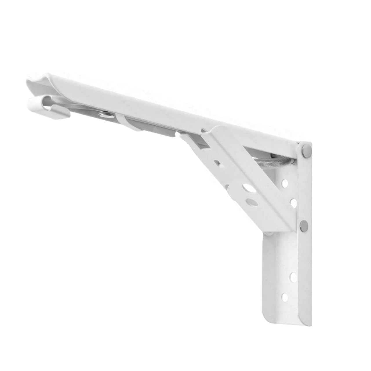 Linypa66 White 14Inch Folding Shelf Brackets 2Pcs Folding Shelf Brackets Heavy Duty Stainless Steel Collapsible Bracket For Table Work Space Saving Diy(White 14Inch)