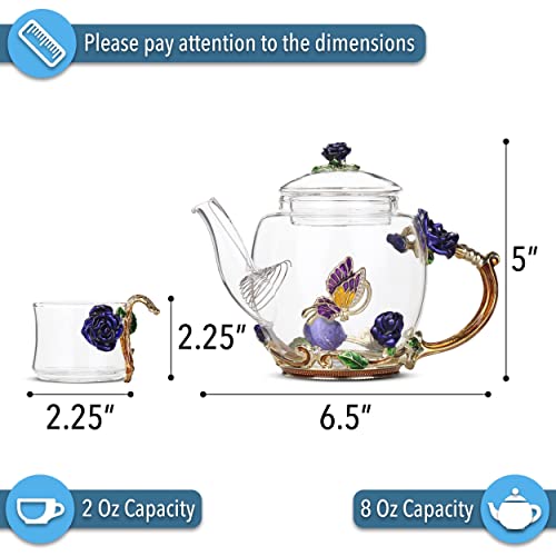 Floral Glass Tea Set