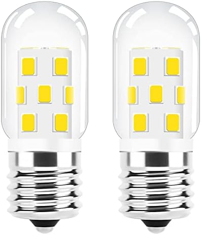 LED Microwave Light Bulb Over Stove Appliance 8206232A 40W Incandescent Equivalent, E17 LED Bulb Dimmable for Refrigerator, Range Hood, 3W 380LM Warm White 3000K, T7 Intermediate Base, Pack of 2