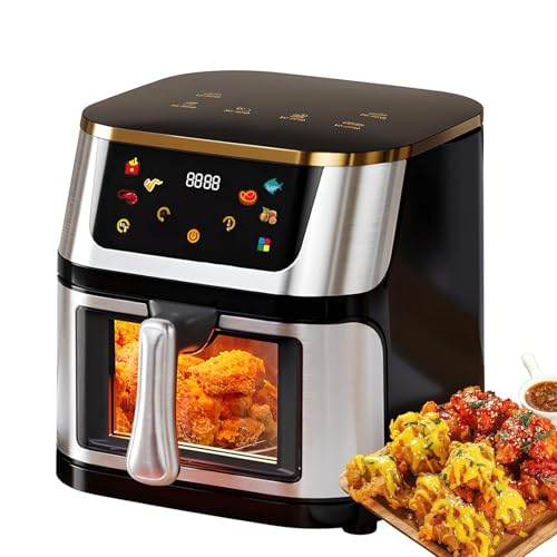 CAOJS 1400w Horno Inteligente con Pantalla Táctil Digital Y Arge Ventana De Visualización, 360 ° De Circulación De Aire Caliente, El Tiempo Y La Temperatura Ajustable Fácil De Limpiar para La Familia