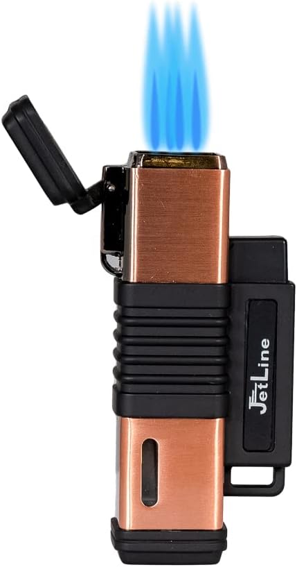 JetLine New York QUAD Flame Torch Cigar Lighter Copper