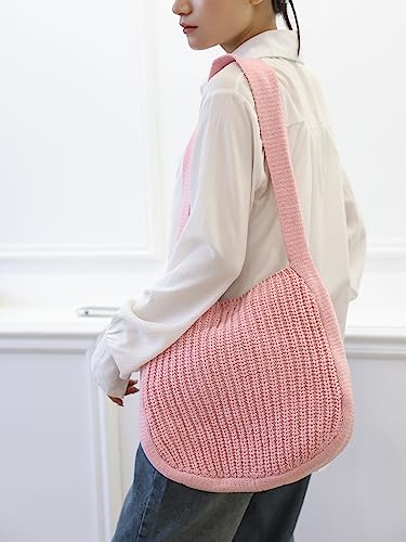 Image of ENBEI Women's Crochet Tote Bag Knit Shoulder bag,Aesthetic Bag,Cute Eco-Friendly Tote for Travel,Daily Use,Gift Box Packaging