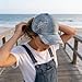 Rhinestone Denim Baseball Cap for Women Fashion Sun Hat Metal Buckle Adjustable Bling Diamond Traveling Hat (US, Alpha, One Size, Bluestar)