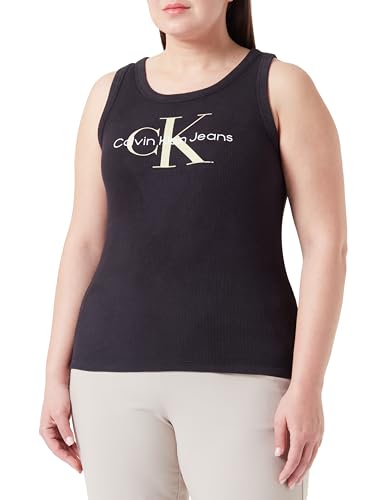 Canotta Rib Tank in Ck XL donna jeans cotone nero