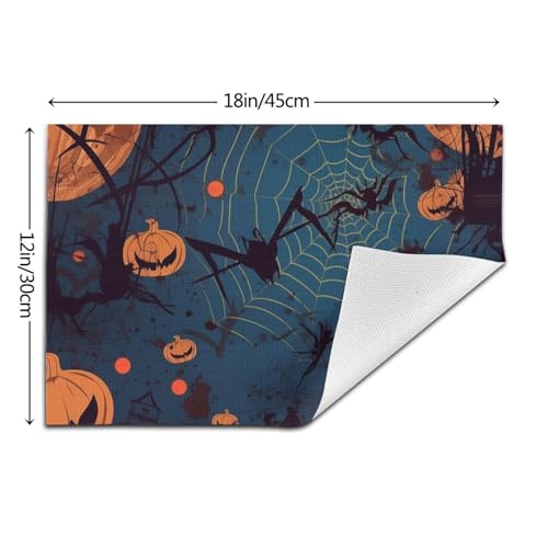 Set de table lavable en PVC résistant à la chaleur antidérapant Halloween