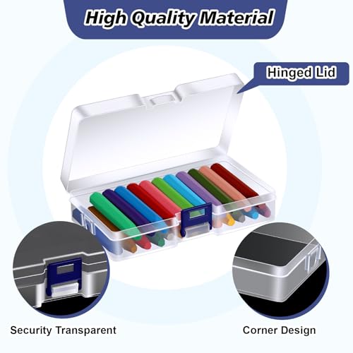 Image of 25 Pcs Plastic Crayon Box with Lid, Clear Crayon Organizer Crayon Holder Case Crayon Storage Containers for School Office Supplies Storage Organizer (25)