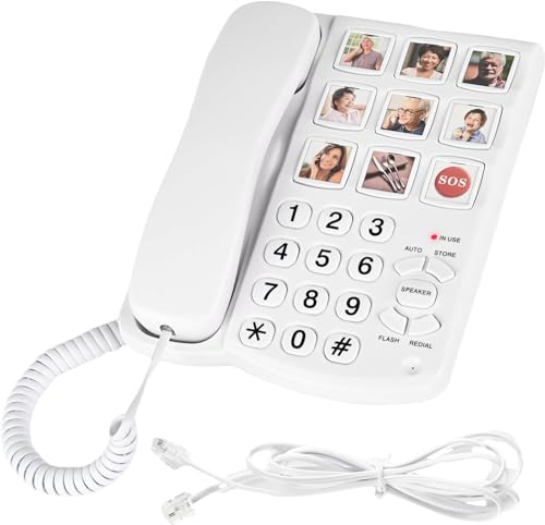 Azonee-Landline-Phones-for-Seniors-Big-Button-Phones-for-Seniors-9-Picture-Replaceable-One-Touch-Dial-110dB-Amplified-Ringer-House-Phones-for-The-Hearing-Visually-Impaired-Dementia-and-Alzheimer