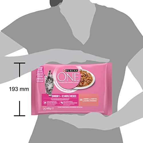 PURINA ONE Junior mit Lachs für Kätzchen | 4 x 85 g – Ansicht 4