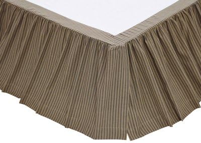 Providence King Cotton Tan Gray Navy Burgundy Bed Skirt 78x80x16 Inches