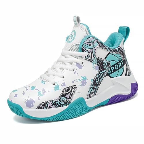 Boys Basketball Shoes Kids Basketball Sneakers Breathable Tennis Shoes for Boys Girls