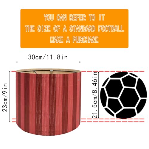 Image of bamboo lamp shade with modern decorative red &black stripe,groovy unique, ideal for living room bedroom Lamp Replacement Accessories E27, 11.8Inch (crimson)