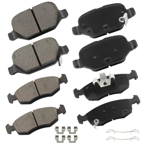 Image of cciyu D1568 & D1569 Front Rear Ceramic Disc Brake Pads Kit For Fiat For 500 2012-2017