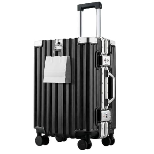 Image of Zipperless Luggage, 20 Inch Carry-On Suitcase | Airline Approved Carry-On 22x14x9, 9H Scratch PC Hardshell, Aluminum Frame, TSA Lock, 360 Spinner Wheels, Black