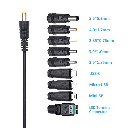 POWSEED Universal AC Adapter 3V 4.5V 5V 6V 7.5V 9V 12V Power Supply Charger W/8 Adapter Plugs for Home Appliance, 3Amp Max - Thumbnail 2