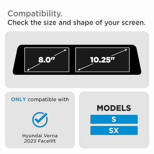 Image of Spartan Shield TouchScreen Protector For HYUNDAI VERNA 2023 SX(O) Infotainment System (10.25 inch Inch) & Digital Instrument Cluster Guard GPS System [Not Tempered Glass]