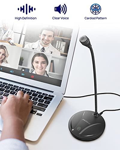 JOUNIVO USB Microphone for Computer, PC/Laptop Mic, Mute Button with LED Indicator, 360 Degree Gooseneck Design, Desktop Microphone for Streaming, Recording, Dictation, Podcasting, YouTube, JV610 - Thumbnail 5