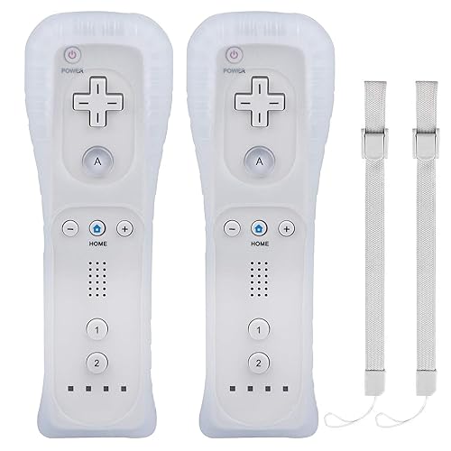 2 Mandos a Distancia Wii Mando a Distancia Game Linker Wii Controller con Funda de Silicona, Sin Motion Plus