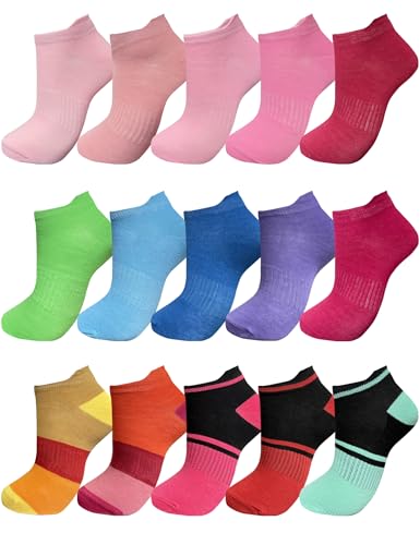 15 Pairs Women Ankle Socks for Women, Assorted Running Socks, Ankle Athletic Socks Low Cut with Heel Tab