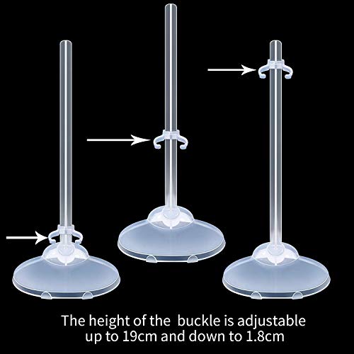 12 Pieces Doll Stands Display Holders Doll Mini Display Stand Transparent Doll Support Frame Prop up 11 to 13 Inch Dolls and Action Figures Doll Accessories, White - Thumbnail 5