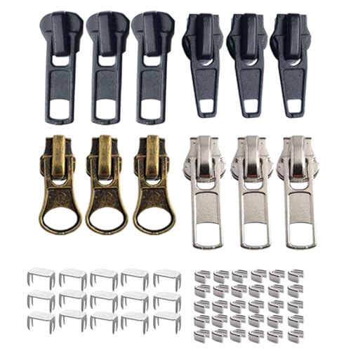 Qsvbeeqj 57pcs cremallera herramienta de reemplazo para chaquetas monedero equipaje mochilas #5 cremallera intercambio con cremallera parada