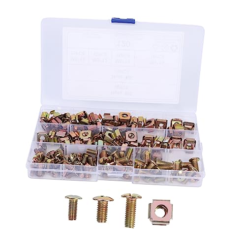 Veemoon Cage Nut Screw Set 120pcs Float Nuts Square Hole Hardware Rack Mount Carbon Steel Material