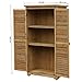 Outsunny Gartenschrank Holz, Geräteschuppen wetterfest 87x46,5x160cm, Gerätehaus mit Tür, Pultdach, Böden, Geräteschrank, Gartenhaus Werkzeugschrank Gartenschuppen für Garten, Terrasse, Natur
