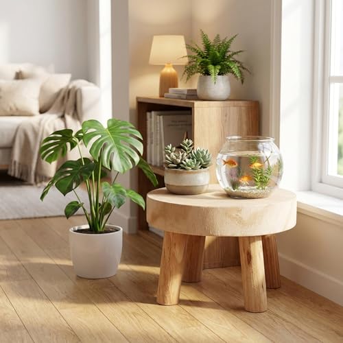 Table d'appoint polyvalente en bois massif durable pour décoration chic - 3